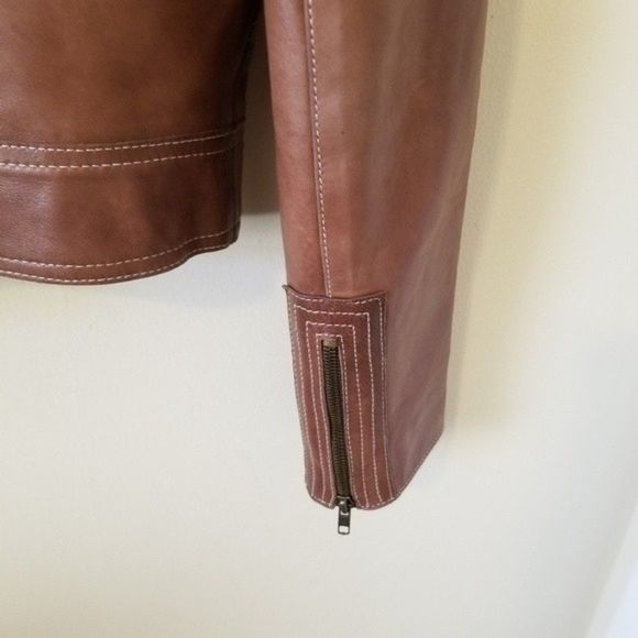 KORS Michael Kors  Vintage Cropped Leather Authentic 1990 Moto Jacket & Skirt - Picture 10 of 13